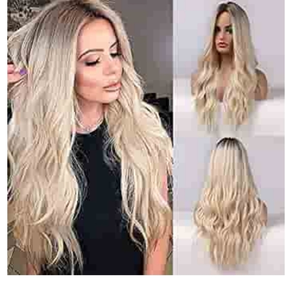 26 Inch Long Blonde Wig NWT